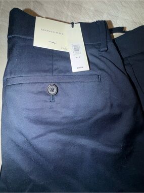 Banana Republic Men's Navy Chinos - Tailored Flat-Front